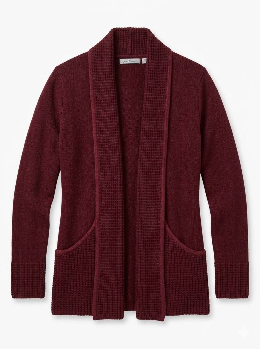 💜Jason Maxwell Maroon Knit Open Front Cardigan Sweater Large